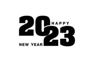 Happy New Year 2023 text design. for Brochure design template, card, banner. Vector illustration. Isolated on white background.