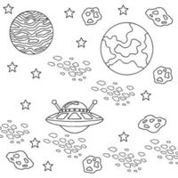 Design Vector Coloring Page Space for Kid