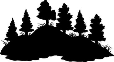 Design Vector Silhouette Element Land Tree