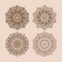 Set of one color mandalas vector