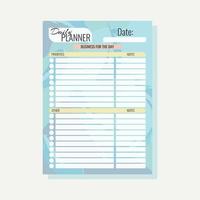 Planner for the day Abstract background A4 vector