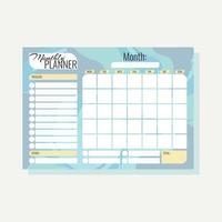 Planner for a month Abstract background A4 vector