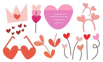 Hand drawn hearts doodles set vector