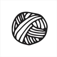 vector drawing in the style of doodle. a skein of yarn for knitting. simple drawing of a ball of thread for knitting and crocheting. symbol of handmade, homework, hobby. I love to knit.