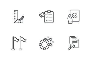 conjunto de iconos de proceso de monitoreo. elementos de vector de símbolo de paquete de proceso de monitoreo para web de infografía