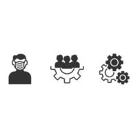 Arbeitsschutzmanagement system icons set . Arbeitsschutzmanagement system pack symbol vector elements for infographic web