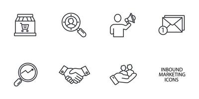 Inbound Marketing icons set . Inbound Marketing pack symbol vector elements for infographic web