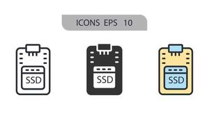 SSD icons  symbol vector elements for infographic web