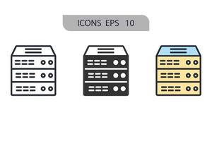 iconos de servidor símbolo elementos vectoriales para web infográfico vector