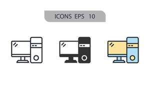 iconos de computadora símbolo elementos vectoriales para infografía web vector