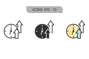 iconos de tiempo de actividad símbolo elementos vectoriales para web infográfico vector