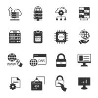 data center and hosting icons set . data center and hosting pack symbol vector elements for infographic web