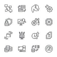 data center and hosting icons set . data center and hosting pack symbol vector elements for infographic web