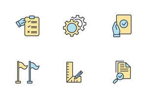 conjunto de iconos de proceso de monitoreo. elementos de vector de símbolo de paquete de proceso de monitoreo para web de infografía