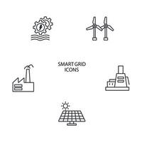 smart grid network icons set . smart grid network pack symbol vector elements for infographic web