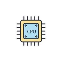 cpu iconos símbolo elementos vectoriales para infografía web vector