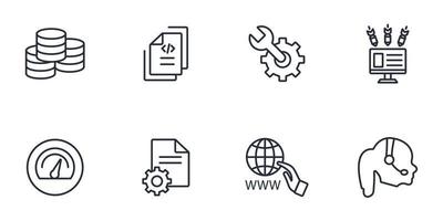 data center and hosting icons set . data center and hosting pack symbol vector elements for infographic web