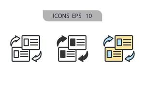 transferir iconos símbolo elementos vectoriales para infografía web vector