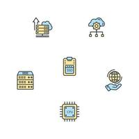 data center and hosting icons set . data center and hosting pack symbol vector elements for infographic web