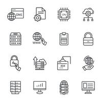 data center and hosting icons set . data center and hosting pack symbol vector elements for infographic web