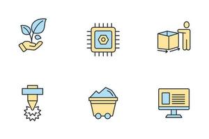 3D Printing concept rapid prototyping and additive manufacturing icons set . 3D Printing concept rapid prototyping and additive manufacturing pack symbol vector elements for infographic web
