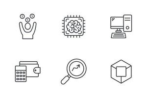 conjunto de iconos de internet fintech. elementos de vector de símbolo de paquete de internet fintech para web infográfico