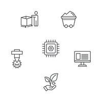 3D Printing concept rapid prototyping and additive manufacturing icons set . 3D Printing concept rapid prototyping and additive manufacturing pack symbol vector elements for infographic web