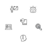 conjunto de iconos de educación en línea. elementos de vector de símbolo de paquete de educación en línea para web de infografía