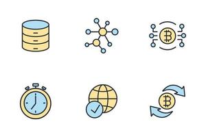 Block chain  icons set . Block chain  pack symbol vector elements for infographic web