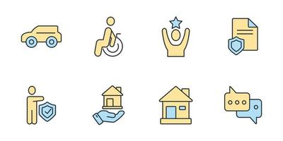 insurance icons set . insurance pack symbol vector elements for infographic web