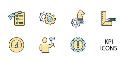 KPI - a performance indicator or key performance indicator icons set . KPI - a performance indicator or key performance indicator pack symbol vector elements for infographic web