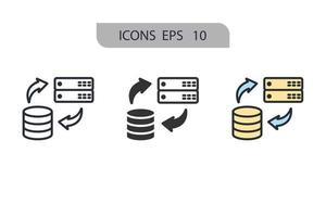 elementos de vector de símbolo de iconos de copia de seguridad para web de infografía