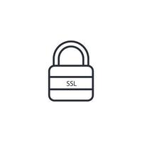 ssl iconos símbolo elementos vectoriales para infografía web vector