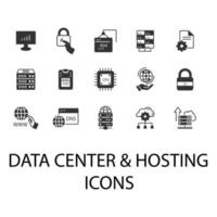 data center and hosting icons set . data center and hosting pack symbol vector elements for infographic web