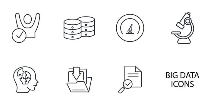 Big data  icons set . Big data pack symbol vector elements for infographic web