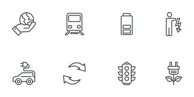 Detailed illustration of e-mobility icons set . Detailed illustration of e-mobility pack symbol vector elements for infographic web