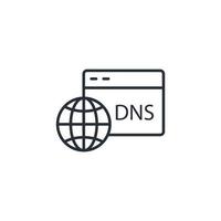 dns iconos símbolo elementos vectoriales para web infográfico vector