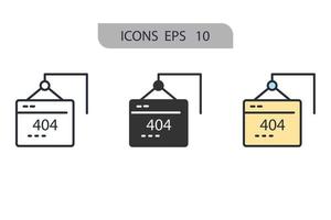 404 elementos de vector de símbolo de iconos para web de infografía