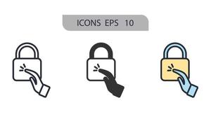 Access icons  symbol vector elements for infographic web