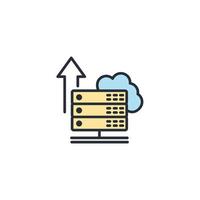 iconos de alojamiento compartido símbolo elementos vectoriales para web infográfico vector