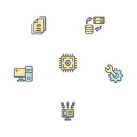 data center and hosting icons set . data center and hosting pack symbol vector elements for infographic web