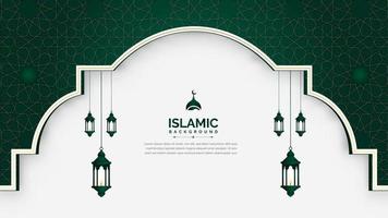 banner islámico de lujo con fondo vector