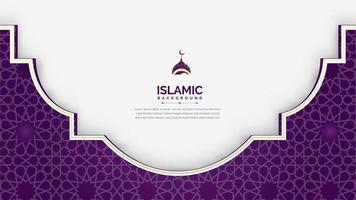 islamic banner with background and islamic pattern decoration vector