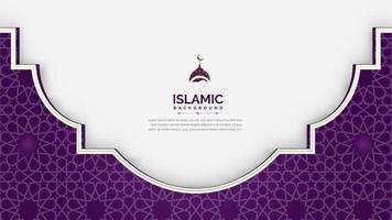 islamic banner with background and islamic pattern decoration vector