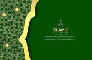 Arabic background in luxury style Vector illustration of dark green islamic design