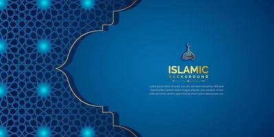 Arabic background with blue color vector