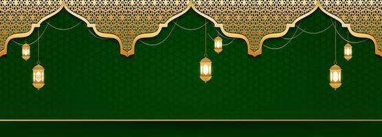 Luxury Islamic background with golden ornament vector