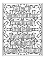 Christmas Quotes Coloring Book Page, inspirational words coloring book pages design. Positive Quotes design vector