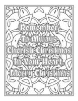 Christmas Quotes Coloring Book Page, inspirational words coloring book pages design. Positive Quotes design vector