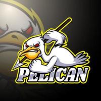 Pelican esport logo mascot design vector